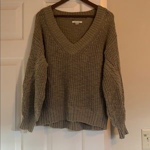 Olive v-neck sweater